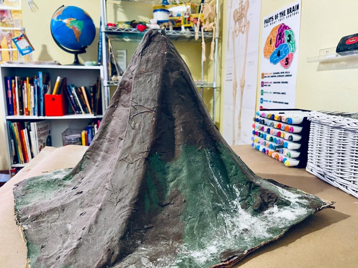 Making a Paper Mache Volcano