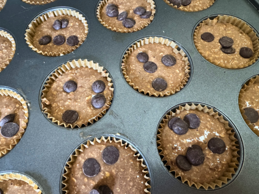 chocolate oat muffins
